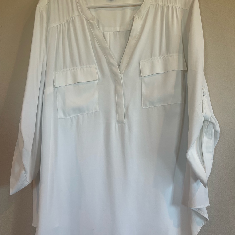Torrid White 3/4 Sleeve Blouse